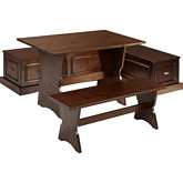 Colby Backless Dining Nook Set in Walnut Finish Wood