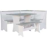 Parkside Corner Dining Nook in Grey Wash & White Wood