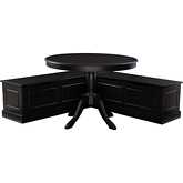 Tobin 2 Piece Dining Table in & Nook Set in Black Finish Wood