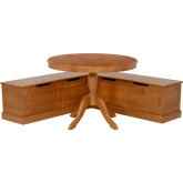 Tobin 2 Piece Dining Nook Set in Caramel Brown Wood