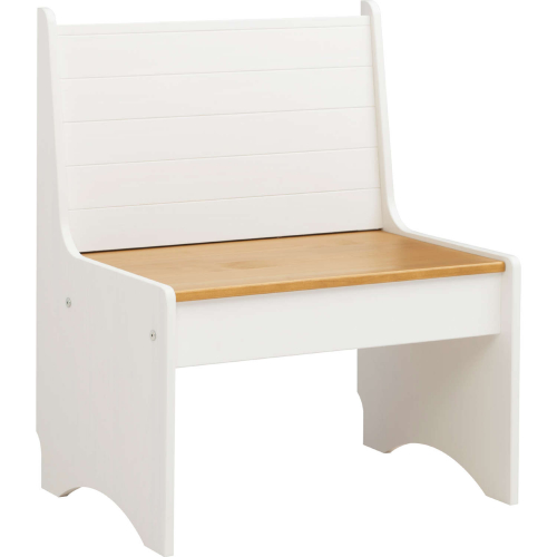 Linson 27" Dining Nook Bench in White & Honey Brown Wood
