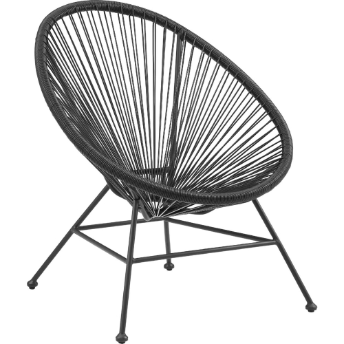 Millicent Outdoor Accent Chair in Black Metal & Black Rope