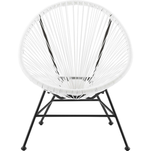 Millicent Outdoor Accent Chair in Black Metal & White Rope