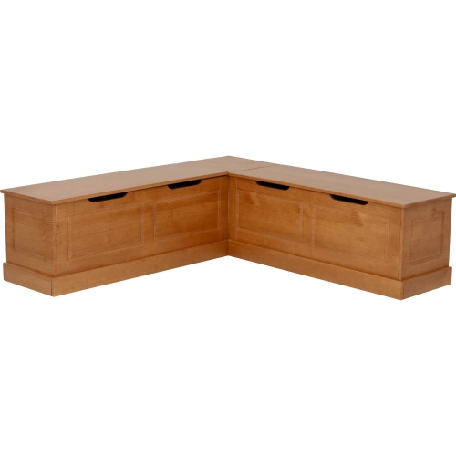 Tobin Backless Dining Nook in Caramel Brown Finish Wood