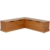 Tobin Backless Dining Nook in Caramel Brown Finish Wood