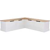 Tobin Backless Breakfast Nook Dining Bench in Natural & White