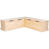 Tobin Backless Dining Nook in Unfinished Natural Wood