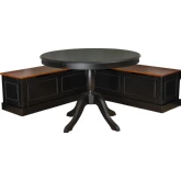 Tobin 2 Piece Dining Nook Set Black & Walnut Brown Finish Wood