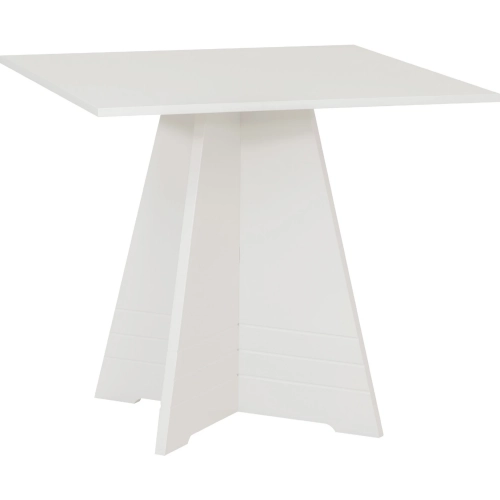 Nova 32" Square Pedestal Dining Table in White Wood