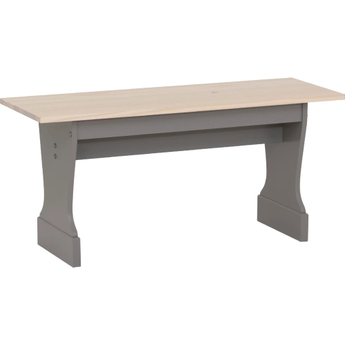 Tobin Trestle Dining Bench in Grey & Maple Finish Wood