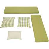 Tobin 5 Piece Nook Cushion Set in Apple Green Fabric