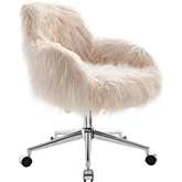 Fiona Office Chair in Pink Faux Fur
