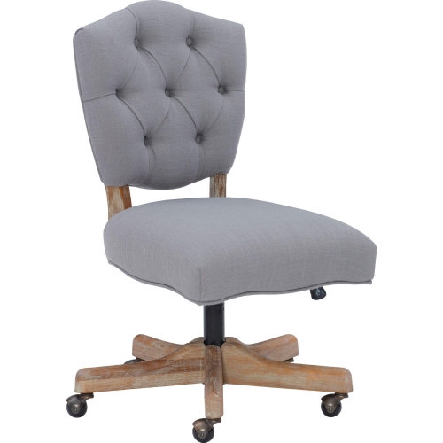 Kelsey Office Chair in Tufted Gray Fabric & Grey Washed Wood