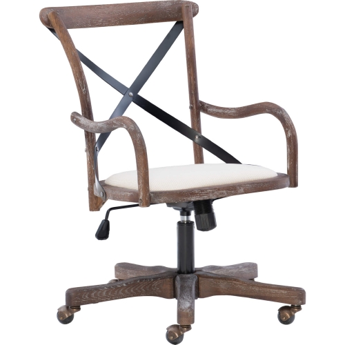Carson Cafe Office Chair in Grey Wash Wood & Neutral Fabric