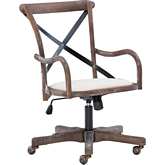 Carson Cafe Office Chair in Grey Wash Wood & Neutral Fabric