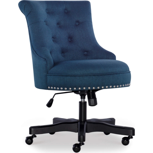 Sinclair Office Chair in Azure Blue Fabric & Black Finish