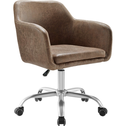 Rylen Office Chair in Rustic Brown Leatherette