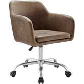 Rylen Office Chair in Rustic Brown Leatherette