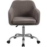 Rylen Office Chair in Grey Sherpa Fabric