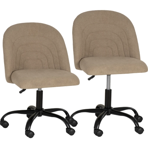 Skyla Swivel Office Chair in Beige Terry Loop Fabric