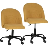 Skyla Swivel Office Chair in Yellow Terry Loop Fabric