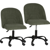 Skyla Swivel Office Chair in Olive Green Terry Loop Fabric
