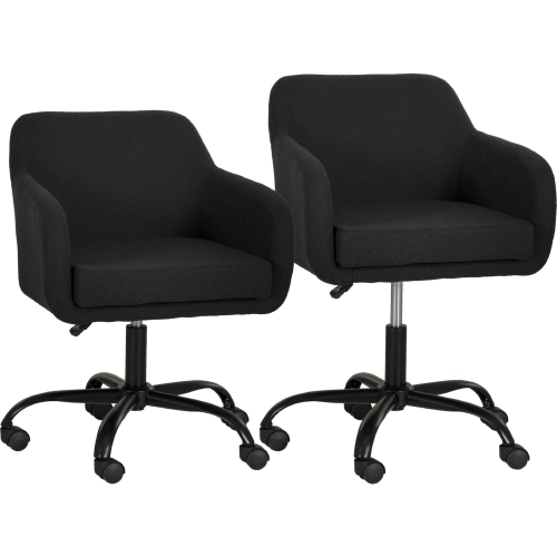 Rylen Office Chair in Black Metal & Black Terry Loop Fabric