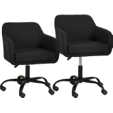Rylen Office Chair in Black Metal & Black Terry Loop Fabric