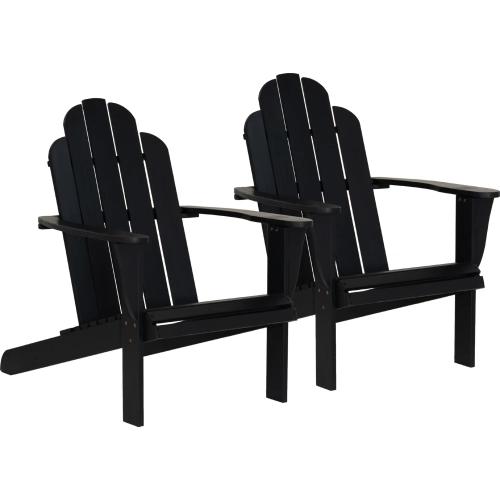 Adirondack Chair in Black Acacia Wood (Set of 2)