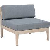 Summerlyn Outdoor Sectional Middle Chair in Gray Fabric & Natural Finish