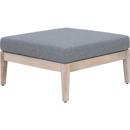 Summerlyn Outdoor Ottoman in Gray Fabric & Natural Finish
