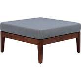 Summerlyn Outdoor Ottoman in Gray Fabric & Walnut Finish
