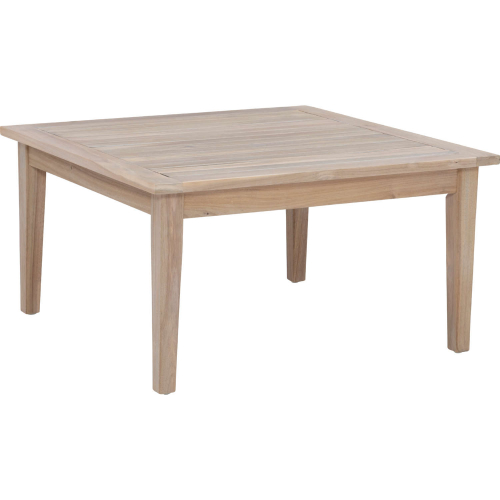 Teagon Outdoor Square Coffee Table in White Washed Wood