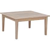 Teagon Outdoor Square Coffee Table in White Washed Wood