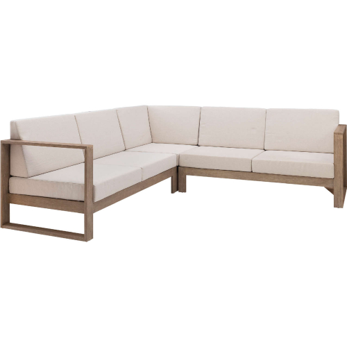 Silas 3 Piece Outdoor Sectional Sofa Set Natural