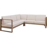 Silas 3 Piece Outdoor Sectional Sofa Set Natural