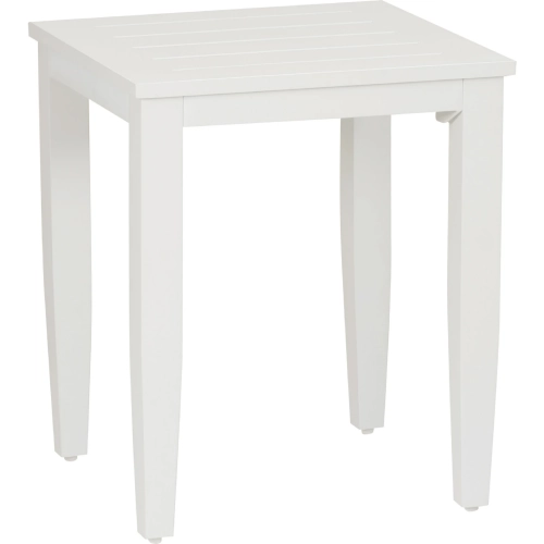 Claiborne Outdoor Side Table in White Aluminum