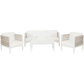 Claiborne 4 Piece Outdoor Sofa Set White