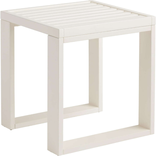 Kessler Outdoor Side Table in White Finish Wood