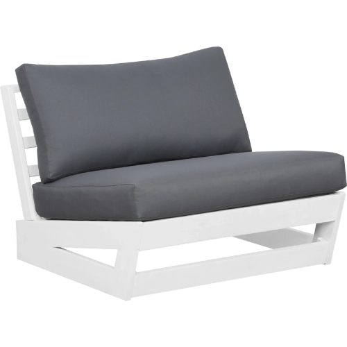Silbury Outdoor Accent Chair in White Wood & Grey Fabric