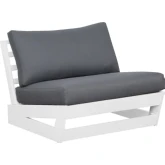 Silbury Outdoor Accent Chair in White Wood & Grey Fabric