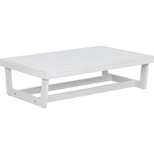 Silbury Outdoor Coffee Cocktail Table in White Wood