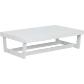 Silbury Outdoor Coffee Cocktail Table in White Wood