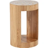 Pensfold Side Table in Wood & Beige Capiz Shell