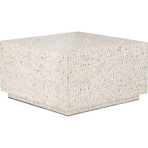 Partia Square Coffee Table in Cream Capiz Shell