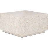 Partia Square Coffee Table in Cream Capiz Shell