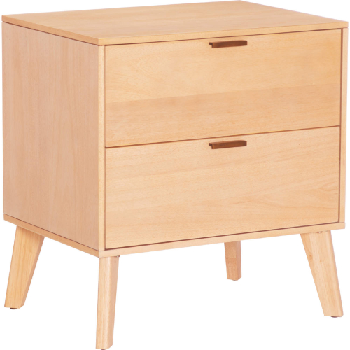 Reid 2 Drawer Nightstand in Natural Finish Wood