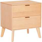 Reid 2 Drawer Nightstand in Natural Finish Wood
