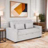 Veronica Full Pull Out Sleeper Sofa in Grey Weave Fabric