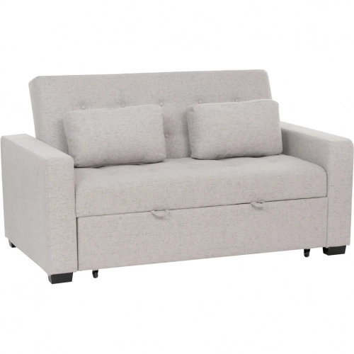 Veronica Full Pull Out Sleeper Sofa in Gray Weave Fabric